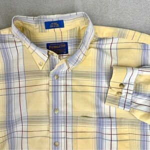 90’s Pendleton Dress Shirt Mens XL Plaid Button Long Sleeve Vintage Boxy Relaxed